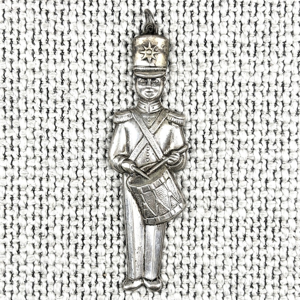 Gorham 1970s Vintage Sterling 80 Drummer Boy Silver Christmas Ornament